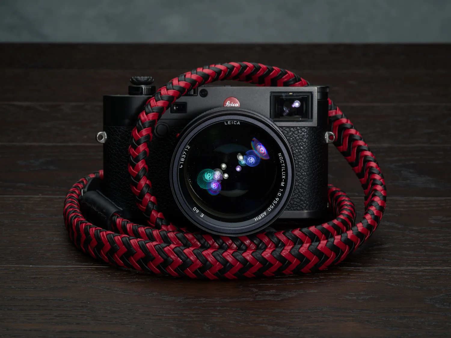 Phoenix Leather braided Black and Red Camera Strap Vi vAnte