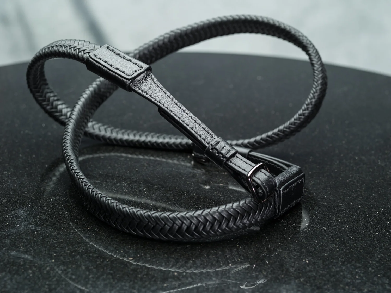 Leather Leica SL Camera Strap Braided Black