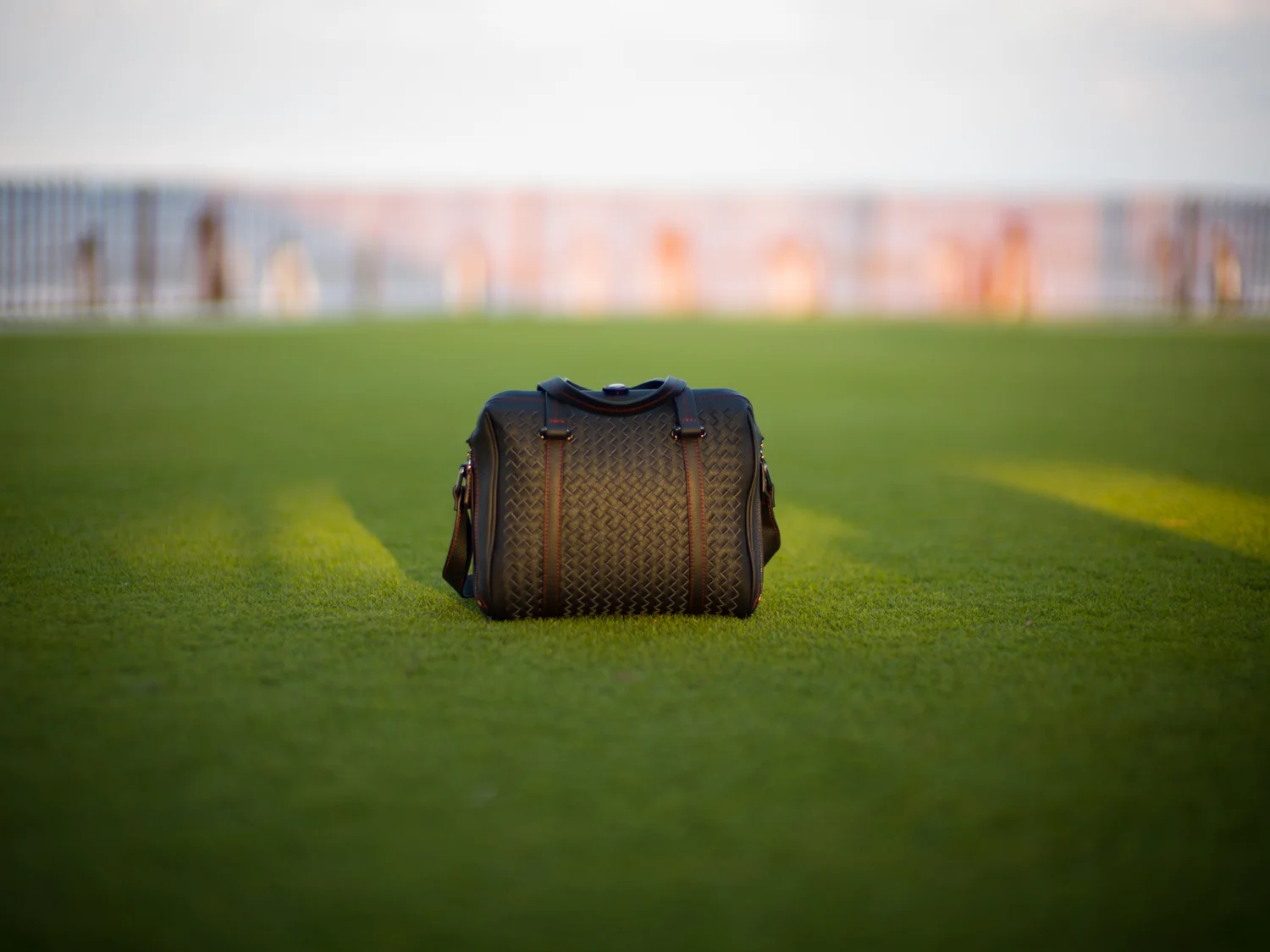 Hand woven leather designer luxury camera bag for leica