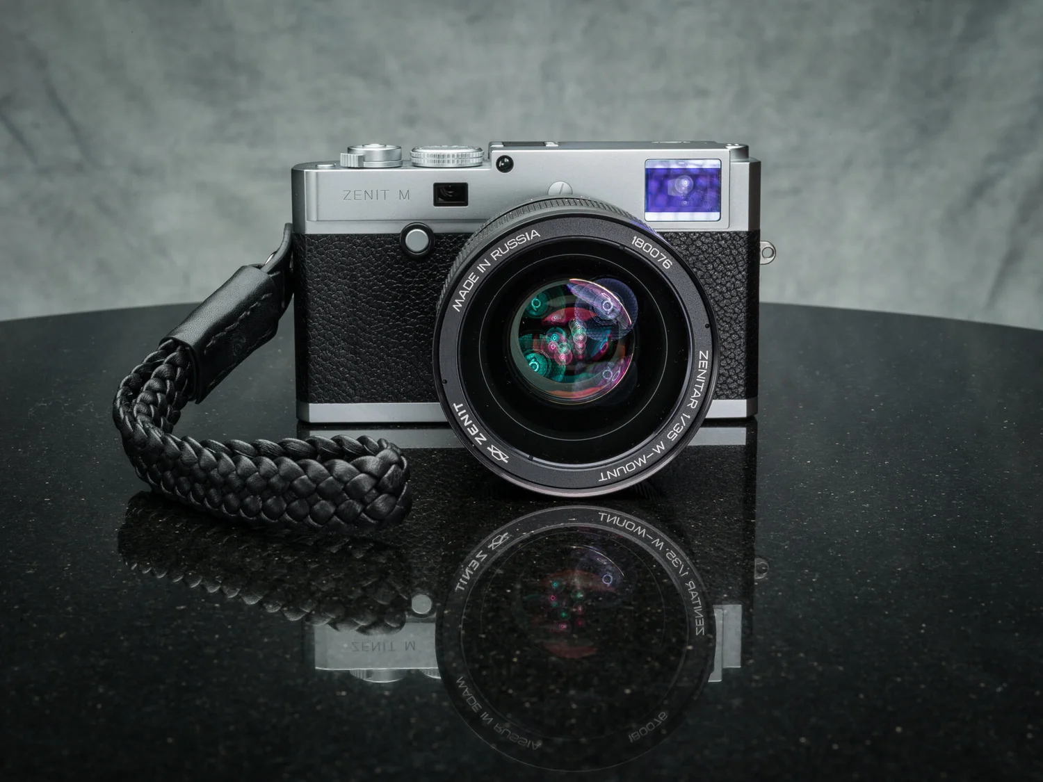 Lambskin Braided Camera Wrist Strap Luxury Black