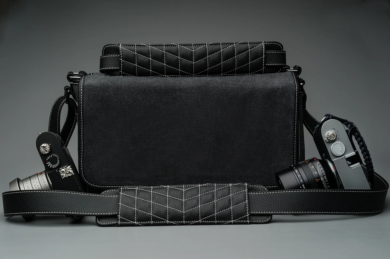 Waxed Canvas & Leather Camera bag by Vi Vante microsuede interior luxury designer