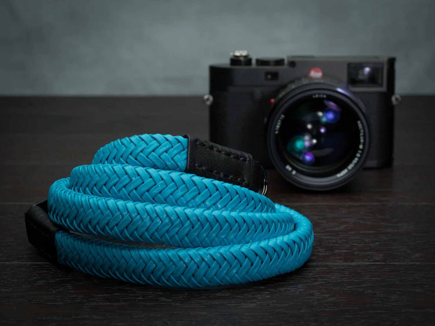 Miami blue leather braided camera strap for leica m10 m240 m9 q q2 noctilux, New York, la, Dubai, Miami, Porsche, gt3