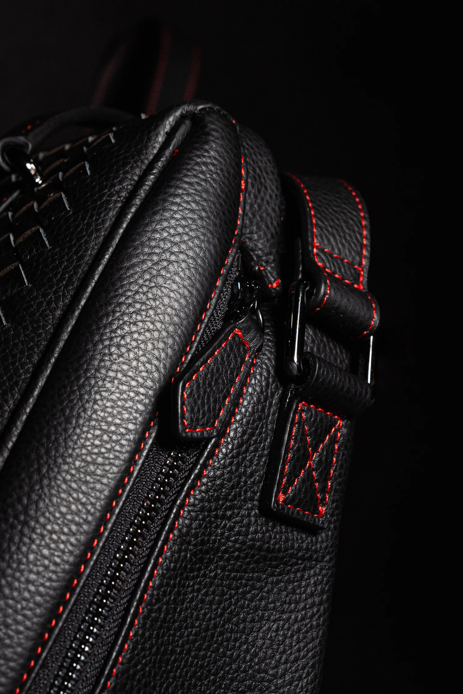 hand woven leather camera bag