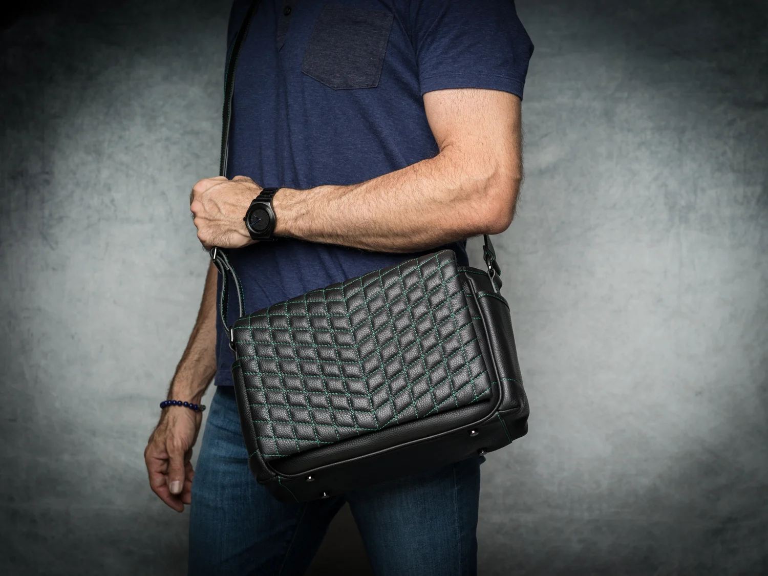 Hulk Green Stitched Leather Quilted Designer Vi Vante Camera Bag for Leica Sony Fuji M9 M10 M240 Scott Morvay CEO