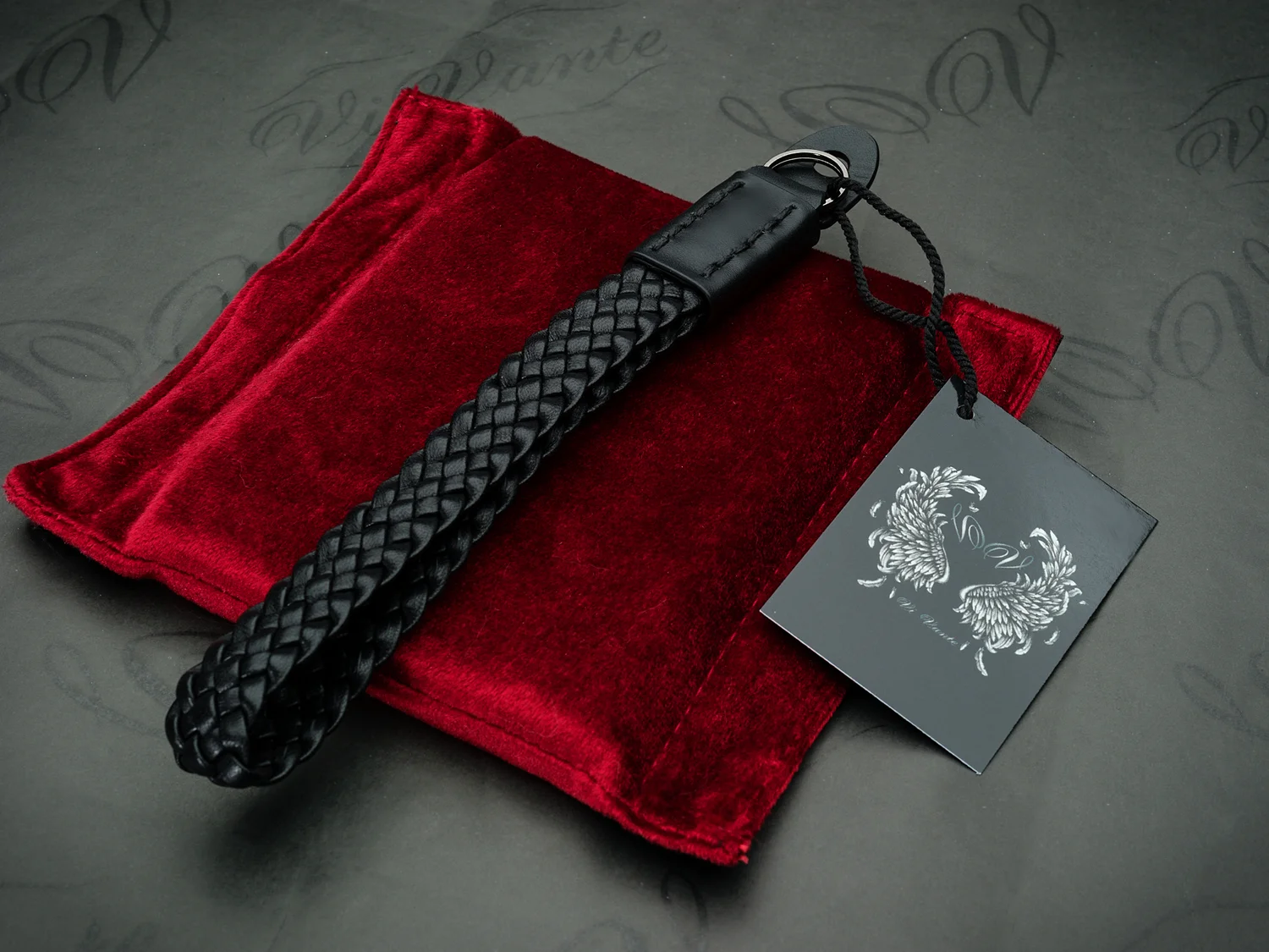 Lambskin Braided Camera Wrist Strap Luxury Black