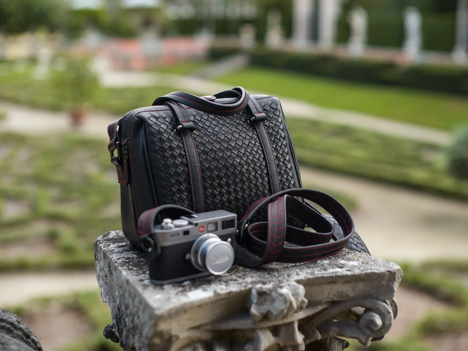 hand woven leather camera bag style travel