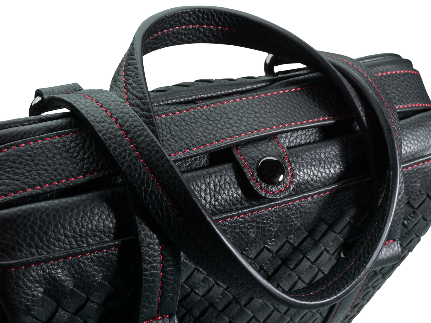 hand woven leather camera bag