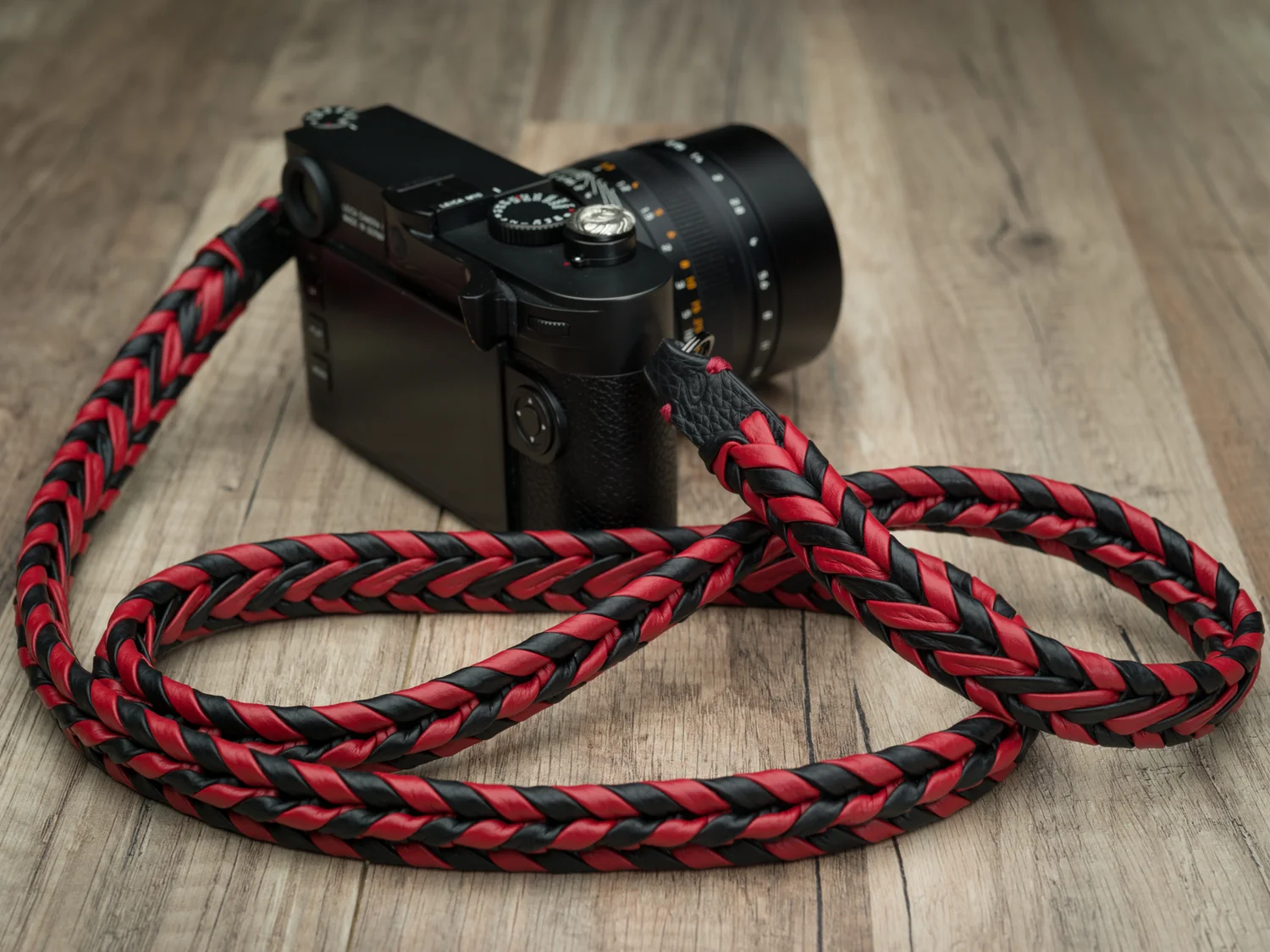 best camera strap in the world braided leather red black leica sony fuji