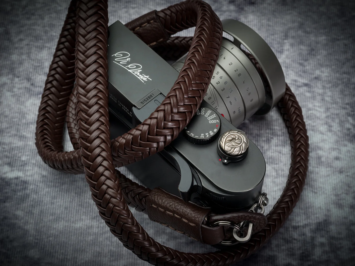 Brown Leather Braided Camera Strap for Leica Vi Vante