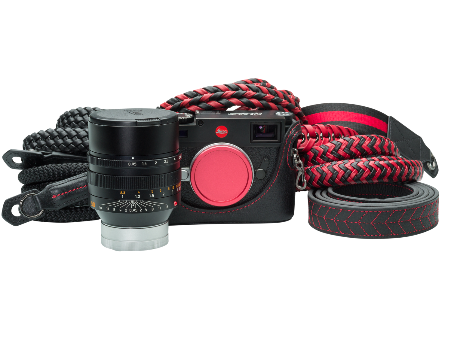 Vi Vante Leica M10/M11 Phoenix Half Case Black w/ Red Stitching and Interior, image 12