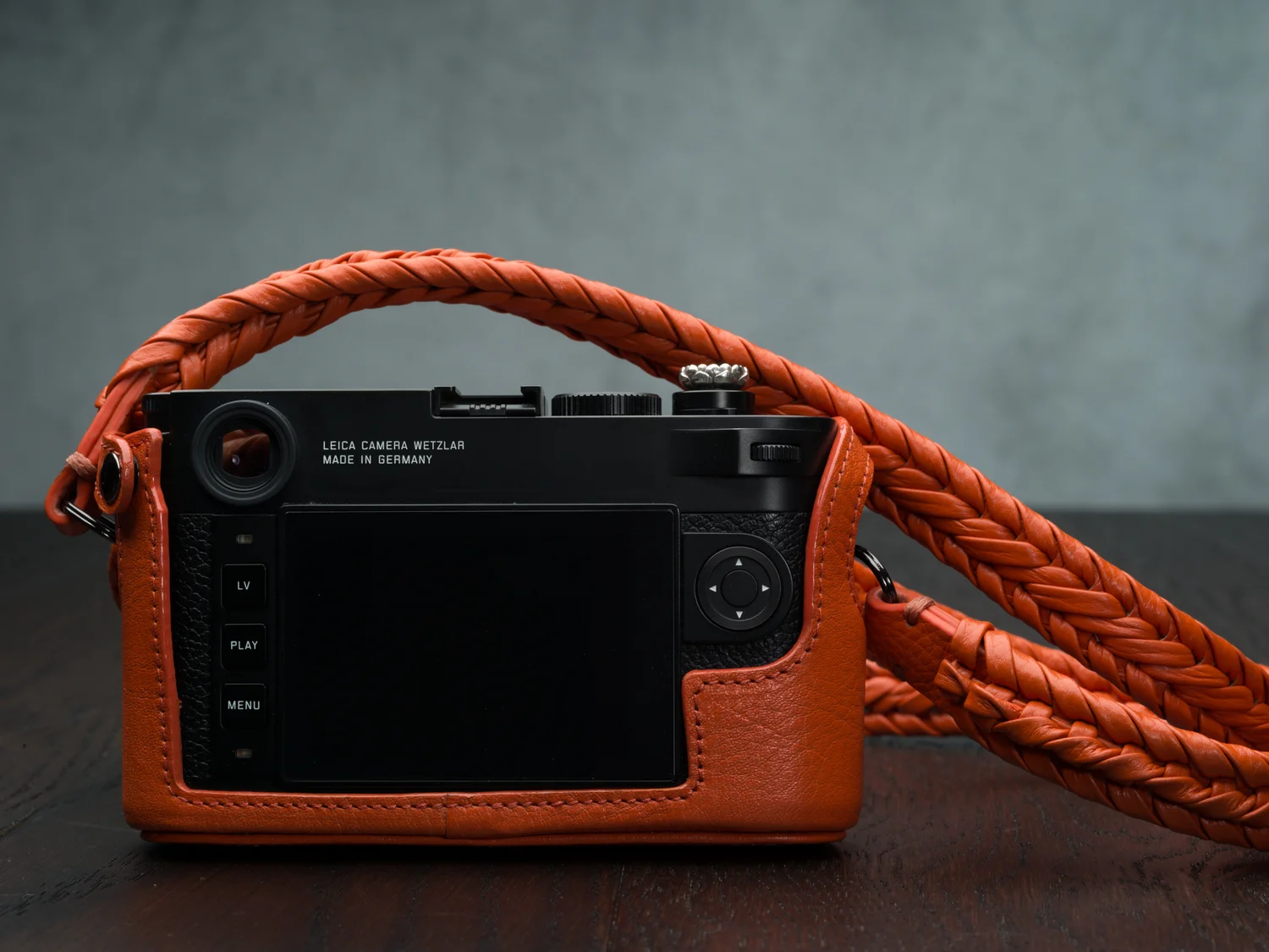 Leica M10/P M240/P Vi Vante Classique Orange Leather Half Case, image 4